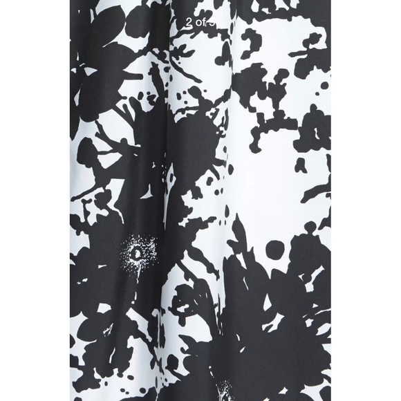 NWT Aidan by Aidan Mattox [sz 4‎ ] Floral Ponte & Taffeta Halter Gown Black - Picture 3 of 7